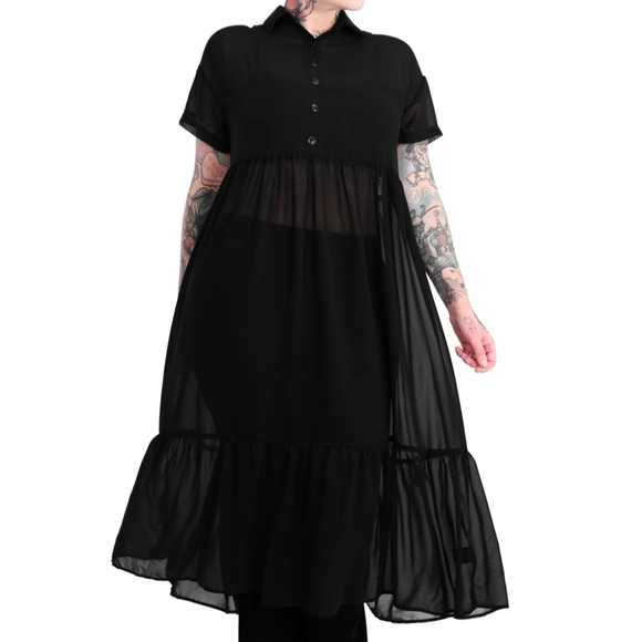 Foxblood Dresses & Skirts - Dakota Chiffon Dress From FOXBLOOD Black Sheer Dress
